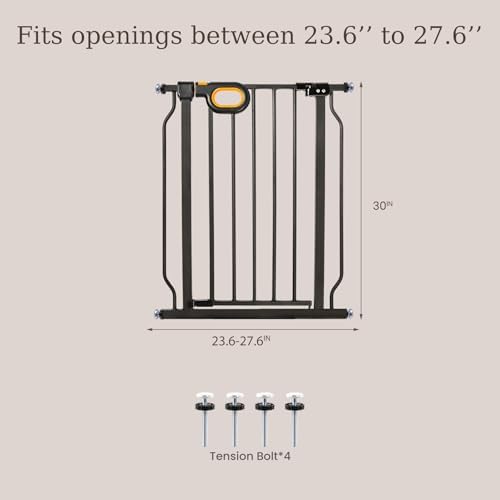 owlie Narrow Baby Gate with Door 23.6-27.6 Inch for Stairs Small Doorways - Image 3