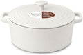 Cuisinart Chef's Classic Enameled Cast Iron Dutch Oven with Lid, Porcelain Enameled Interior, Oven Safe, Induction Compatible, 7-Quart, Round, White by Cuisinart