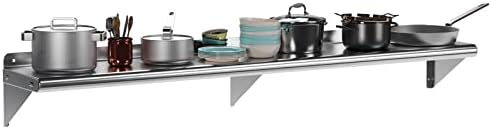 Garvee 12 in x 72 in Stainless Steel Shelf NSF Certified Appliance & Equipment Metal Shelving Mount Shelf with Backsplash for Kitchen, Restaurant, Garage, Laundry, Utility Room by Garvee