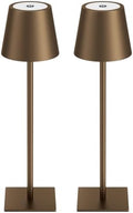 Kakanuo Brown Cordless Rechargeable Table Lamp 5000mAh Battery Operated Lamps, 3 Colors Stepless Dimming Touch Lamp for Living Room, Kitchen Counter, Dining, Outdoor Patio, 2 Pack by KakanuoLightings
