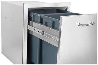 Bull Outdoor Products Complete Outdoor Kitchen Bundle – Brahma 90,000 BTU Built-In Grill Head, Grill Cover, Trash & Recycle Drawer, 38" Door/Drawer Combo, Glass Door & Contemporary Refrigerator – LP - Image 4