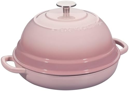 EDGING CASTING Enameled Cast Iron Dutch Oven Pot with Lid, Round Bread Oven for Homemade Sourdough Bread Baking, 6 Quart, Pink - Image 4