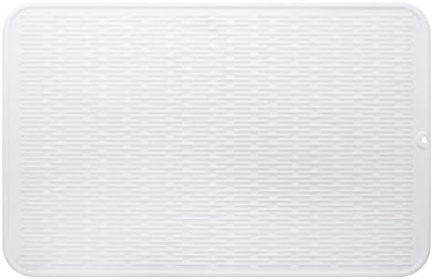 MicoYang Silicone Dish Drying Mat for Multiple Usage,Easy clean,Eco-friendly,Heat-resistant Silicone Mat for Kitchen Counter or Sink,Refrigerator or Drawer Liner White 3XL 28 inches x 18 inches by MicoYang