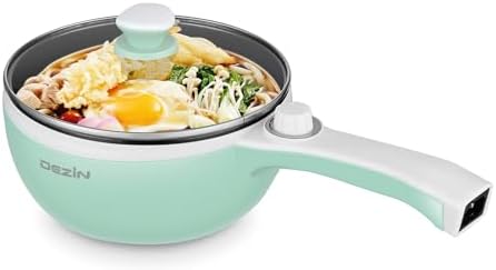 Dezin Hot Pot Electric, 1.5L Non-Stick Portable Electric Pot, Dual Power by DEZIN