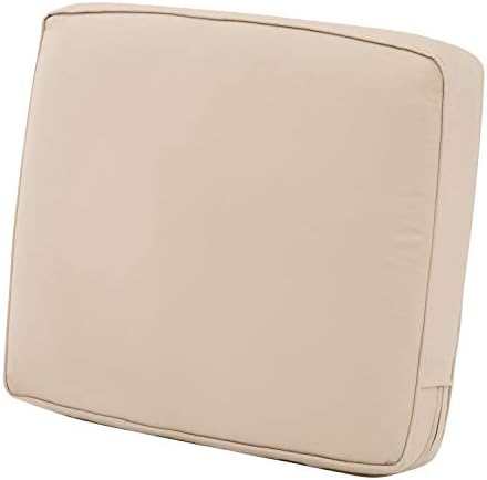 Classic Accessories Montlake Water-Resistant 19 x 20 x 4 Inch Patio Lounge Back Cushion, Antique Beige, Outdoor Loveseat Cushions by ClassicAccessories