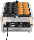 Commercial Waffle Maker, 1800W Electric Egg-Shaped Waffle Machine, Stainless Steel Waffle Iron Baker with Non-Stick Coating, 122-572℉ Temperature Adjustable, for Restaurant, Snack Bar by Milzeone