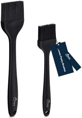 HOTEC 600℉ Heat Resistant Silicone Basting &Pastry Brushes, Black 2 by Hotec