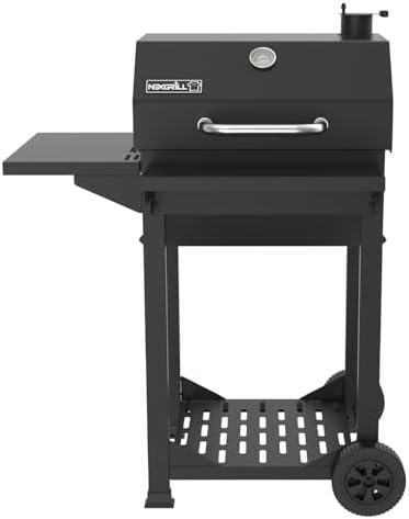Nexgrill 22" Barrel Charcoal Grill, Side Shelf with Adjustable Chimney by Nexgrill