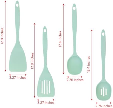 Glad Kitchen Utensils Set, 8pcs - Nonstick Cooking Tools with Utensil Holder - Nylon Spoon, Ladle, Skimmer, Spaghetti Server, and Turner Spatula Set - Dishwasher Safe, Teal Green - Image 4