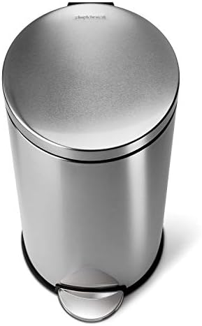 simplehuman Round Step Can, 30L / 8 Gallon Kitchen Trash Can, Iconic Round Shape, 150,000-Step Pedal, Lid Shox® Silent Close, Removable Inner Bucket, Brushed Stainless Steel - Image 3