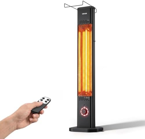 VEVOR Infrared Heater 1500W Electric Space Heater 8 Heat Settings Black by VEVOR