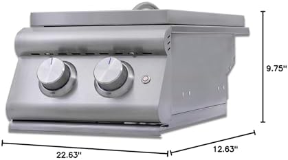 Blaze LTE+ Built-In Double Side Burner – 24,000 BTU Propane, Stainless Steel Outdoor Kitchen Slide-In with LED Illuminated Knobs, Removable Cover - Image 7