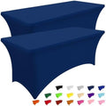 Smiry 2 Pack Spandex Table Cloth 5FT, Elastic Fitted Navy Tablecloth by Smiry