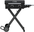 Charbroil 22" Performance Series Folding Cart 2-Burner Portable Propane Gas Griddle, Black - 463711223 by Charbroil