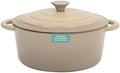 Gibson Home Addlestone 5 Qt Enameled Cast Iron Dutch Oven Pot with Lid – Round, Oven Safe to 500°F, Ideal for Bread Baking & Stews - Gradient Taupe by GibsonHomewares