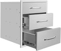 Outdoor Kitchen Drawers 18" W x 23" H x 21" D Stainless Steel Triple Drawers with Ergonomic Handle for BBQ Island, Patio Grill Station & Outdoor Kitchen Cabinets by Unknown
