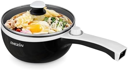 Dezin Hot Pot Electric, 1.5L Non-Stick Portable Electric Pot, Dual Power by DEZIN