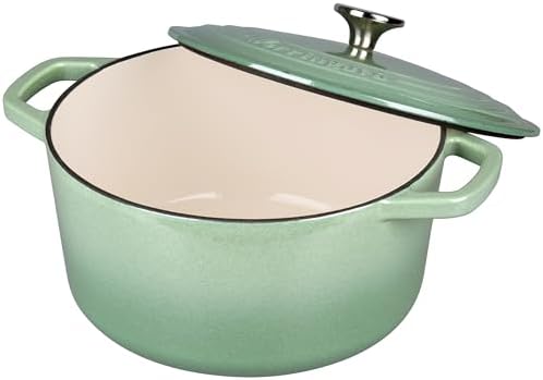 VORRINGARD Enameled Cast Iron Dutch Oven Pot with Lid, for Bread Baking, Round Bread Oven- include Sourdough Bread Baking Supplies Set, 6QT, Sage Green - Image 5