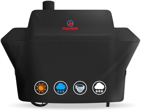 Grill Cover for Oklahoma Joe's Judge Charcoal Grill - 600D Premium BBQ Cover Waterproof and Heavy Duty for Oklahoma Joe's Judge Smoker by MCOMNOVAOUTDOORS