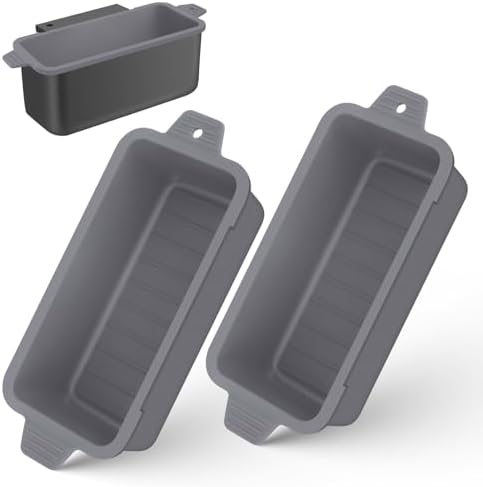 2 PCS Silicone Grease Cup Liners for Blackstone 36 28 22 17 Inch Griddle,Reusable Grease Catcher Cup Liner Grill Grease Tray,Durable Drip Pans Blackstone Griddle Accessories,Grey by Oliggive