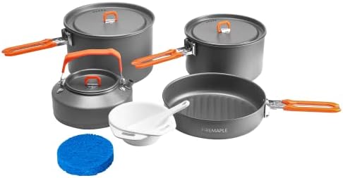 Fire-Maple Feast Outdoor Camping Cookware, Pot and Pan Set Stackable Kit by Fire-Maple