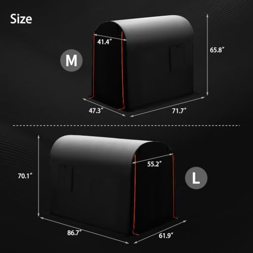 Bike Storage Shed Tent, Outdoor Bicycle Motorcycle Storage Shed with 210D Oxford Fabric PU2000 Waterproof for 2-5 Bikes, Bike Covers Shelter for Garden Tools, Toys, Lawn Mower (Black, Round L Size) - Image 7