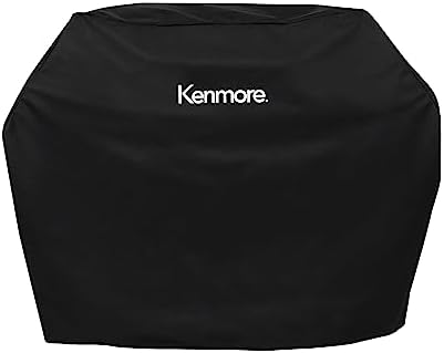 Kenmore 56-Inch Heavy-Duty Grill Cover for Outdoor BBQ Propane Gas Grills, Weather-Resistant, UV- and Fade-Resistant, Universal Fit Cover for 4-Burner Gas Grills, Black by Kenmore