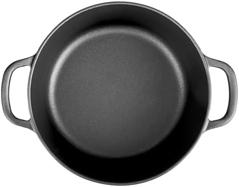 Pre-Seasoned Cast Iron Dutch Oven Pot with Lid Dual Handle, Sourdough Bread Baking Pots, Bread Oven, Camping, Grill, Induction, Electric, Round 5 Quart, Black - Image 4