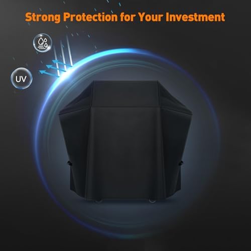 Heavy Duty Grill 600D Cover Fit for Napoleon 425 Series 61527 Grill and 525 Series 61427 Rogue Grill, All Weather Protection Waterproof Cover Black - Image 4