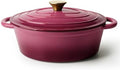 Vintage Style Oval Dutch Oven for Bread Baking, 4.5 Quart Non Stick Enameled Cast Iron Dutch Oven Pot with Lid, Oven Safe Oval Casserole with Lid up to 500°F for Baking, Braising, Stews, Roasting, Rose by Unknown