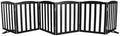 Freestanding Dog Gate Indoor,Doggie Gate Foldable Pet Gates for Doorways,Stairs or Hallways, Wooden Black Pet Gate for the House, Pet Fence with Support Feet Included,24 "Height-6 Panels by SFJC