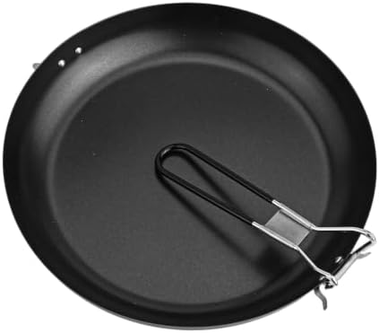 Camping Frying Pan Coated Folding Handle Iron Outdoor Cooking Cookware Skillet Storage Bag Set Hiking Climbing Picnics Fireplace Bushcraft (12 inches) - Image 6