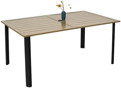 63" Brush Paint Rectangle Outdoor Patio Dining Table with 29" High Top by Anmutig