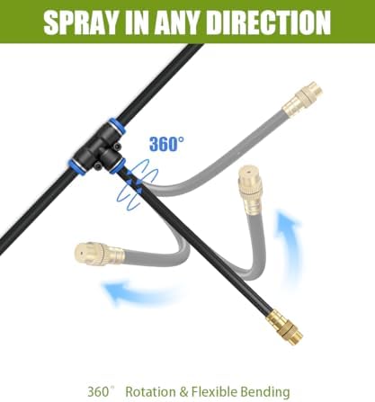 52FT 5/16" Misting Irrigation System for Garden with 20 Adjustable Nozzles - Image 4