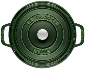 Staub Cast Iron 7-qt Round Cocotte - Basil, Made in France - Image 6
