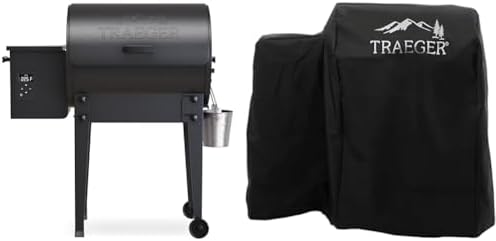 Bundle of Traeger Grills TFB30KLF Tailgater 20 Portable Electric Wood Pellet Grill and Smoker + Traeger Grills BAC374 Full-Length Grill Cover Grill Accessory - Tailgater by TraegerPelletGrills