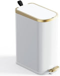 CEROELDA Small Bathroom Trash Can with Lid-10L/2.6 Gal-Soft Close Lid-White by WelcometoCEROELDA