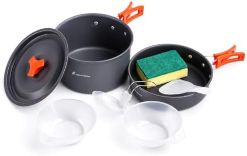 Lightweight Camping Cookware Set for 1-2 People, Hard-Anodized - Image 2
