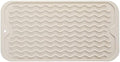 MicoYang Silicone Dish Drying Mat for Multiple Usage,Easy clean,Eco-friendly,Heat-resistant Silicone Mat for Kitchen Counter or Sink,Refrigerator or Drawer Liner Tapioca S 12 inches x 6 inches by MicoYang