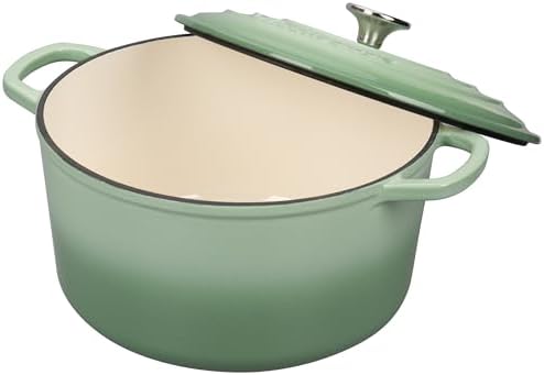 VORRINGARD Enameled Cast Iron Dutch Oven Pot with Lid, for Sourdough Bread Baking, Round Dutch Ovens, 6 Quart, Green - Image 5