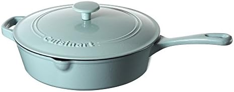 Cuisinart Chef's Classic Enameled Cast Iron Dutch Oven with Lid, Porcelain Enameled Interior, Oven Safe, Induction Compatible, 12-Inch, Chicken Fryer, Light Blue - Image 2