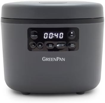 GreenPan Advanced Rice Cooker, 4-Cups Uncooked/8-Cups Cooked, Graphite by GreenPan
