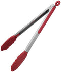 U-Taste Kitchen Tong for Cooking, 600ºF Heat-Resistant Silicone, 12in/Red by U-Taste