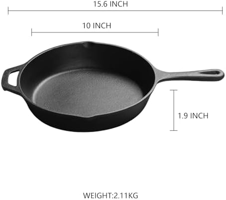 Cast Iron Skillet, Frying Pan for the Stove, Oven, Grill & Campfire (10 inch) - Image 2