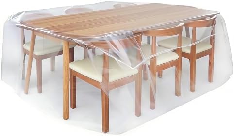 4 Mil Plastic Outdoor Patio Table Cover, Waterproof 111x74x28 Inch, 1PC by Naiveroo