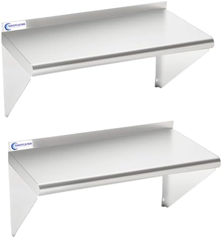 Stainless Steel Shelf 2 Pack 14"x24", Wall Mounted Metal Shelves by SWOTCATER