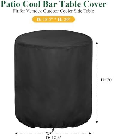 Patio Cool Bar Table Cover for Outdoor Cooler Side Table Cover-18.5D x 20H - Image 2