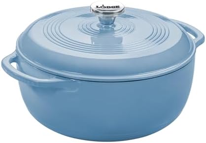 Lodge Essential Enamel Cast Iron Dutch Oven, 4.5 Quart, Lagoon by Lodge