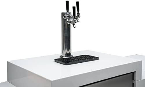 Mont Alpi Stainless Steel 48"W x 23"D x 55" H Premium Outdoor Kegerator 3-tap Draft Keg Beer Dispenser Refrigerator Module with Digital Display and Drip Tray plus White Granite Countertops and Storage - Image 4