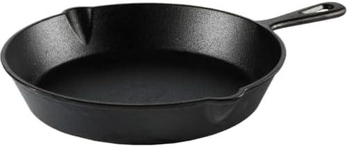 10.5 Inch Pre-Seasoned Cast Iron Skillet With Handle, Even Heat Distribution Frying Pan With Dual Pour Spouts, Multi-Use Cookware Compatible With Stovetop Grill Campfire For Home Outdoor Cooking by Unknown